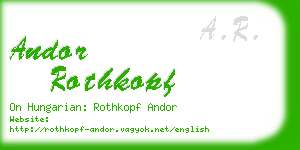 andor rothkopf business card